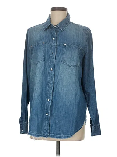 Pre-owned Universal Thread Long Sleeve Button Down Shirt In Blue