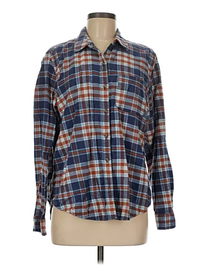 Pre-owned Universal Thread Long Sleeve Button Down Shirt In Blue