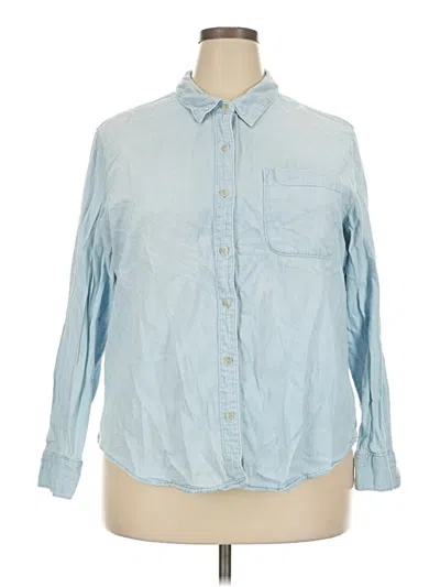 Pre-owned Universal Thread Long Sleeve Button Down Shirt In Blue