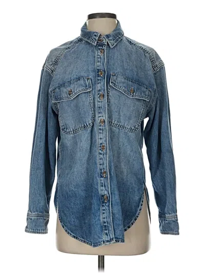 Pre-owned Universal Thread Long Sleeve Button Down Shirt In Blue