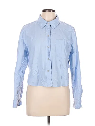 Pre-owned Universal Thread Long Sleeve Button Down Shirt In Blue