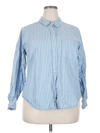 Pre-owned Universal Thread Long Sleeve Button Down Shirt In Blue