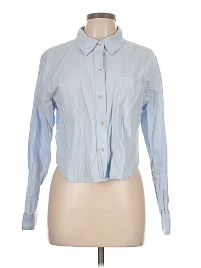Pre-owned Universal Thread Long Sleeve Button Down Shirt In Blue