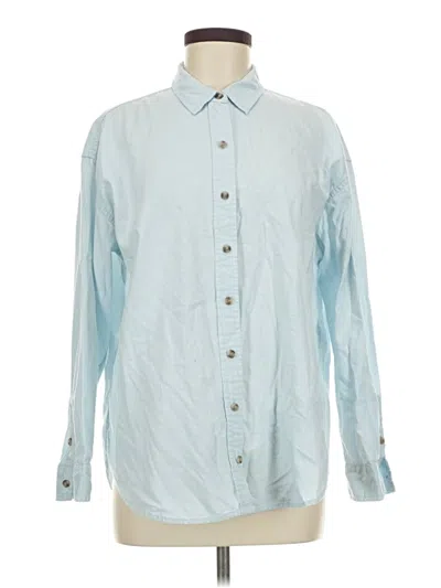 Pre-owned Universal Thread Long Sleeve Button Down Shirt In Blue