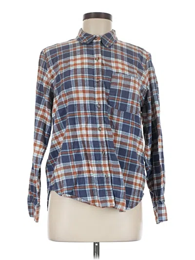 Pre-owned Universal Thread Long Sleeve Button Down Shirt In Blue