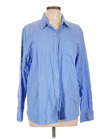 Pre-owned Universal Thread Long Sleeve Button Down Shirt In Blue