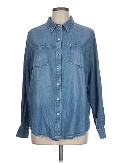 Pre-owned Universal Thread Long Sleeve Button Down Shirt In Blue