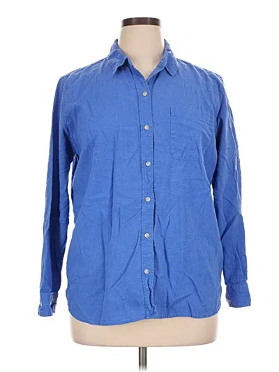 Pre-owned Universal Thread Long Sleeve Button Down Shirt In Blue
