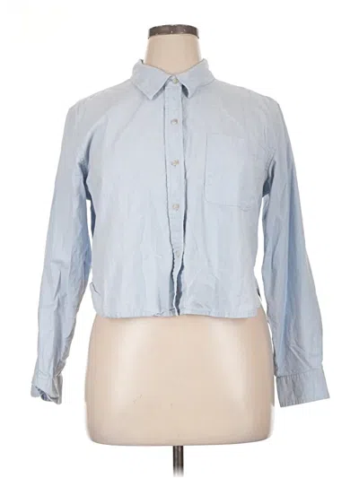 Pre-owned Universal Thread Long Sleeve Button Down Shirt In Blue