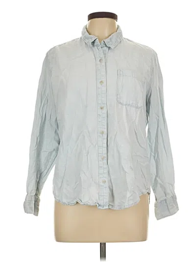 Pre-owned Universal Thread Long Sleeve Button Down Shirt In Blue