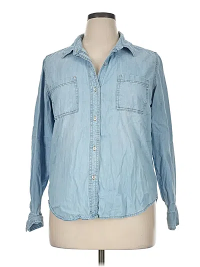 Pre-owned Universal Thread Long Sleeve Button Down Shirt In Blue