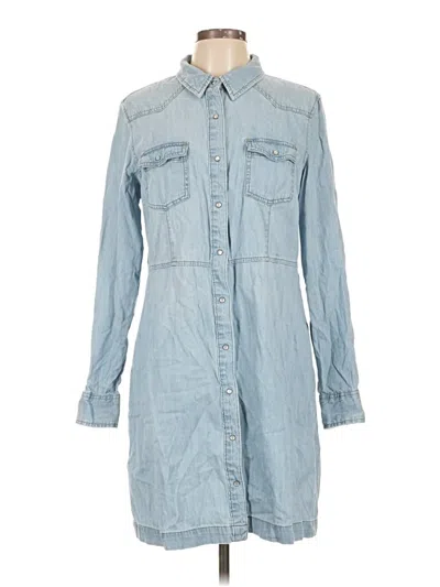 Pre-owned Universal Thread Long Sleeve Button Down Shirt In Blue