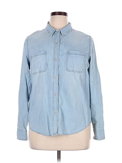 Pre-owned Universal Thread Long Sleeve Button Down Shirt In Blue