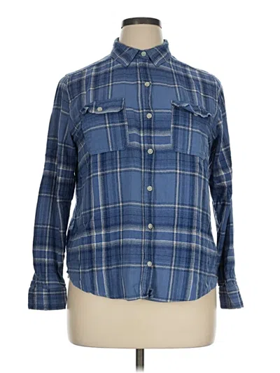 Pre-owned Universal Thread Long Sleeve Button Down Shirt In Blue