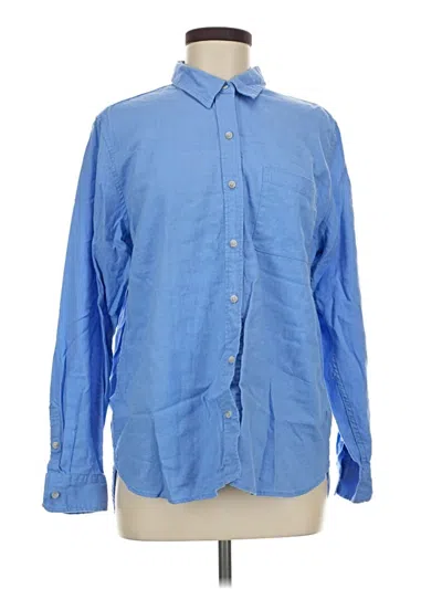 Pre-owned Universal Thread Long Sleeve Button Down Shirt In Blue