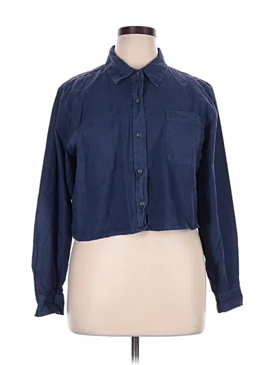 Pre-owned Universal Thread Long Sleeve Button Down Shirt In Blue