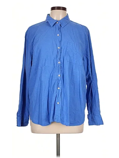 Pre-owned Universal Thread Long Sleeve Button Down Shirt In Blue