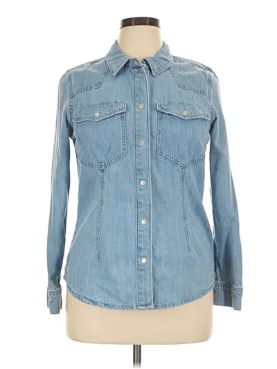 Pre-owned Universal Thread Long Sleeve Button Down Shirt In Blue
