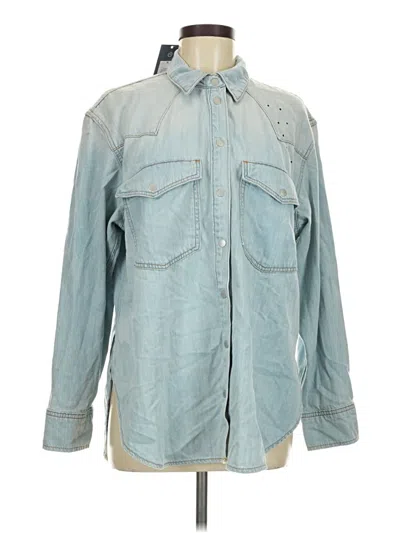 Pre-owned Universal Thread Long Sleeve Button Down Shirt In Blue