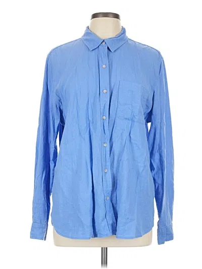 Pre-owned Universal Thread Long Sleeve Button Down Shirt In Blue