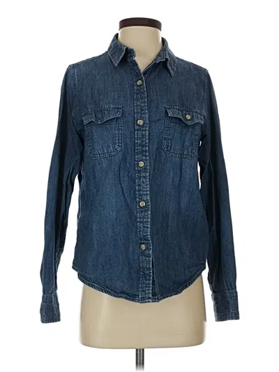 Pre-owned Universal Thread Long Sleeve Button Down Shirt In Blue