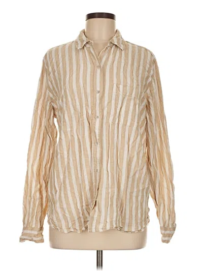 Pre-owned Universal Thread Long Sleeve Button Down Shirt In Brown