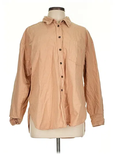 Pre-owned Universal Thread Long Sleeve Button Down Shirt In Brown