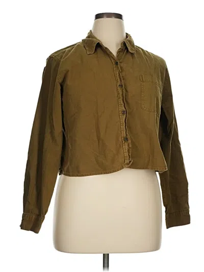 Pre-owned Universal Thread Long Sleeve Button Down Shirt In Brown