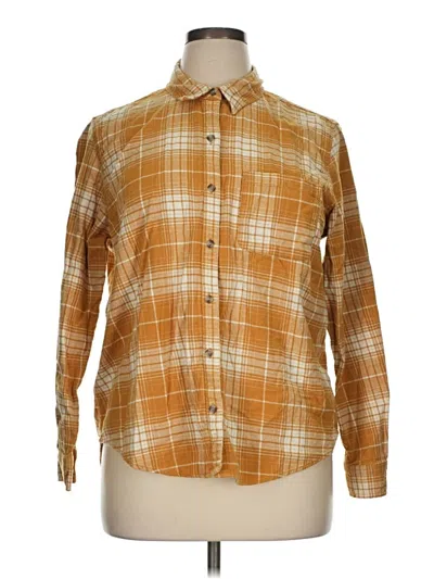 Pre-owned Universal Thread Long Sleeve Button Down Shirt In Brown