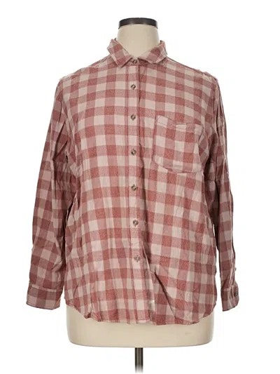Pre-owned Universal Thread Long Sleeve Button Down Shirt In Brown