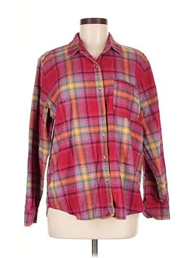 Pre-owned Universal Thread Long Sleeve Button Down Shirt In Burgundy