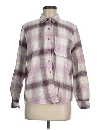 Pre-owned Universal Thread Long Sleeve Button Down Shirt In Burgundy