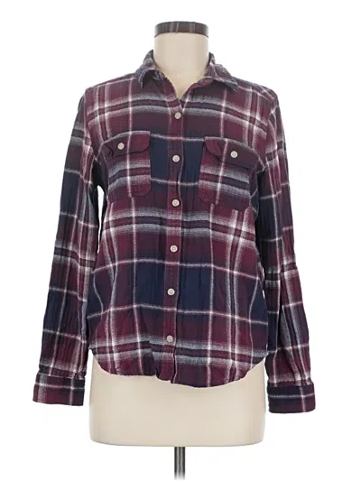 Pre-owned Universal Thread Long Sleeve Button Down Shirt In Burgundy