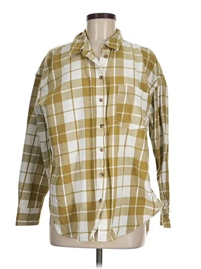 Pre-owned Universal Thread Long Sleeve Button Down Shirt In Gold