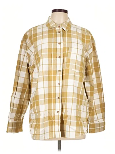 Pre-owned Universal Thread Long Sleeve Button Down Shirt In Gold