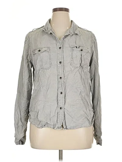 Pre-owned Universal Thread Long Sleeve Button Down Shirt In Gray