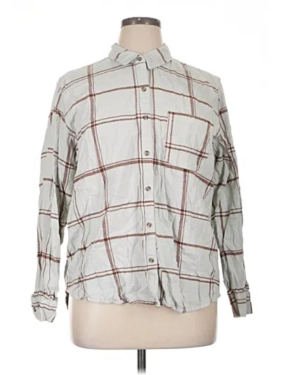Pre-owned Universal Thread Long Sleeve Button Down Shirt In Gray