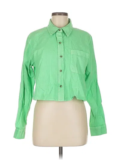 Pre-owned Universal Thread Long Sleeve Button Down Shirt In Green
