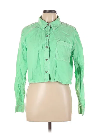 Pre-owned Universal Thread Long Sleeve Button Down Shirt In Green