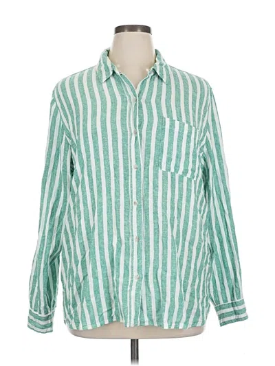 Pre-owned Universal Thread Long Sleeve Button Down Shirt In Green