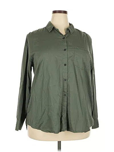 Pre-owned Universal Thread Long Sleeve Button Down Shirt In Green