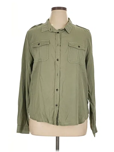 Pre-owned Universal Thread Long Sleeve Button Down Shirt In Green
