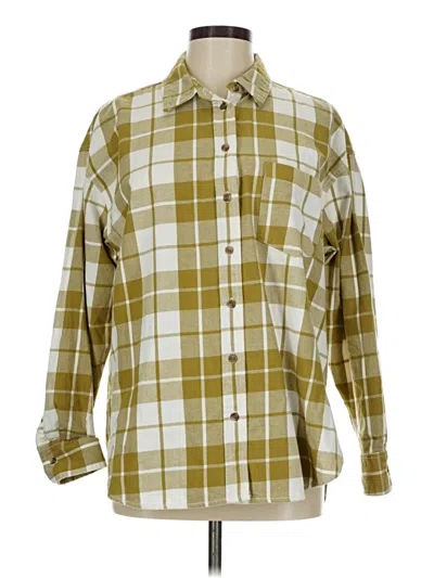 Pre-owned Universal Thread Long Sleeve Button Down Shirt In Green