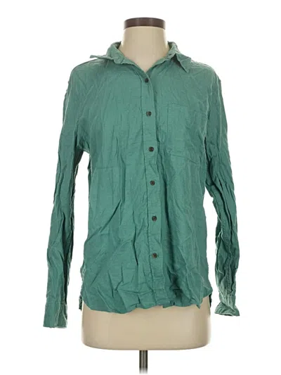 Pre-owned Universal Thread Long Sleeve Button Down Shirt In Green