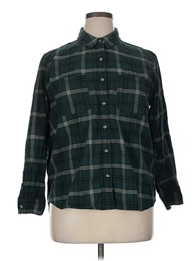 Pre-owned Universal Thread Long Sleeve Button Down Shirt In Green