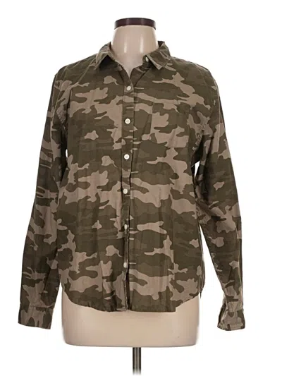 Pre-owned Universal Thread Long Sleeve Button Down Shirt In Green