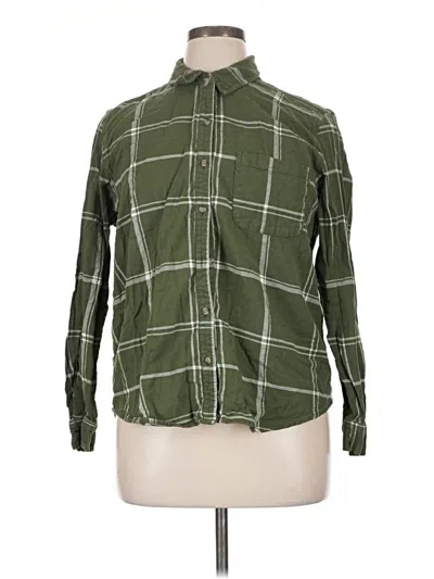 Pre-owned Universal Thread Long Sleeve Button Down Shirt In Green