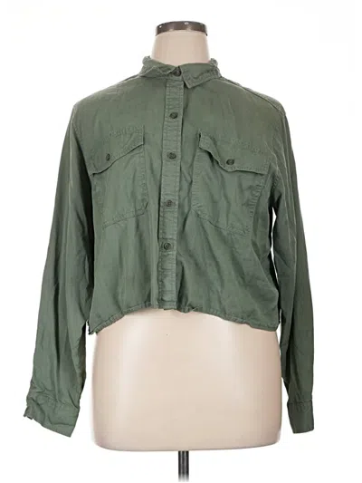 Pre-owned Universal Thread Long Sleeve Button Down Shirt In Green