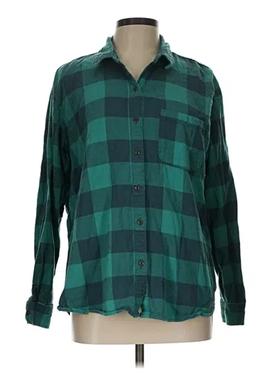 Pre-owned Universal Thread Long Sleeve Button Down Shirt In Green