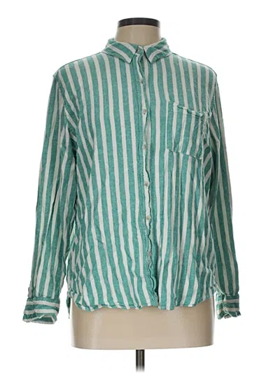 Pre-owned Universal Thread Long Sleeve Button Down Shirt In Green